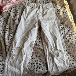 PacSun Cream Straight Leg Jeans